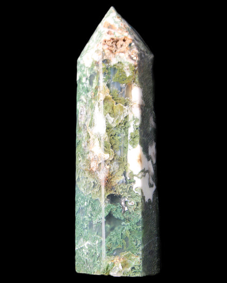 Moss Agate wand 85mm 82g in sunlight - Rocks and Things Store