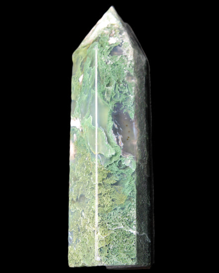 Moss Agate wand 85mm 82g in sunlight - Rocks and Things Store