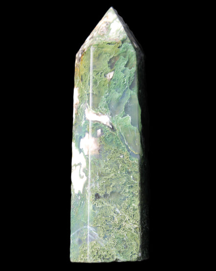 Moss Agate wand 85mm 82g in sunlight - Rocks and Things Store