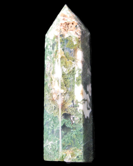 Moss Agate wand 85mm 82g in sunlight - Rocks and Things Store