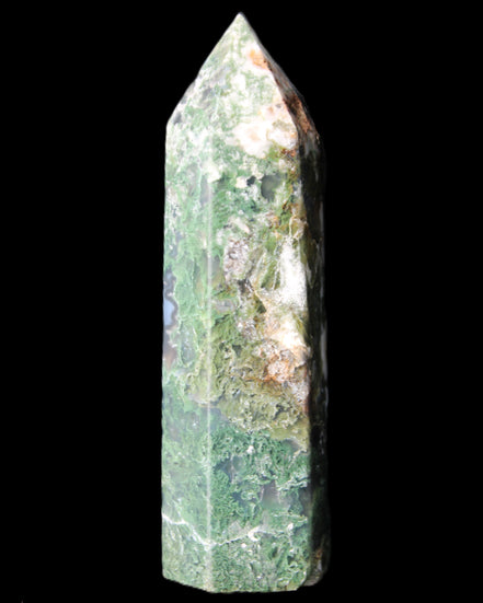Moss Agate wand 85mm 82g in sunlight - Rocks and Things Store