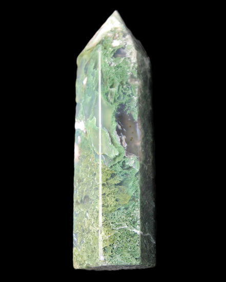 Moss Agate wand 85mm 82g in sunlight - Rocks and Things Store