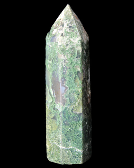 Moss Agate wand 85mm 82g in sunlight - Rocks and Things Store