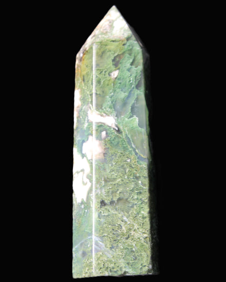 Moss Agate wand 85mm 82g in sunlight - Rocks and Things Store