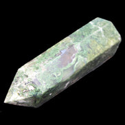 Moss Agate wand 85mm 82g in sunlight - Rocks and Things Store