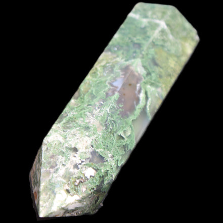 Moss Agate wand 85mm 82g in sunlight - Rocks and Things Store
