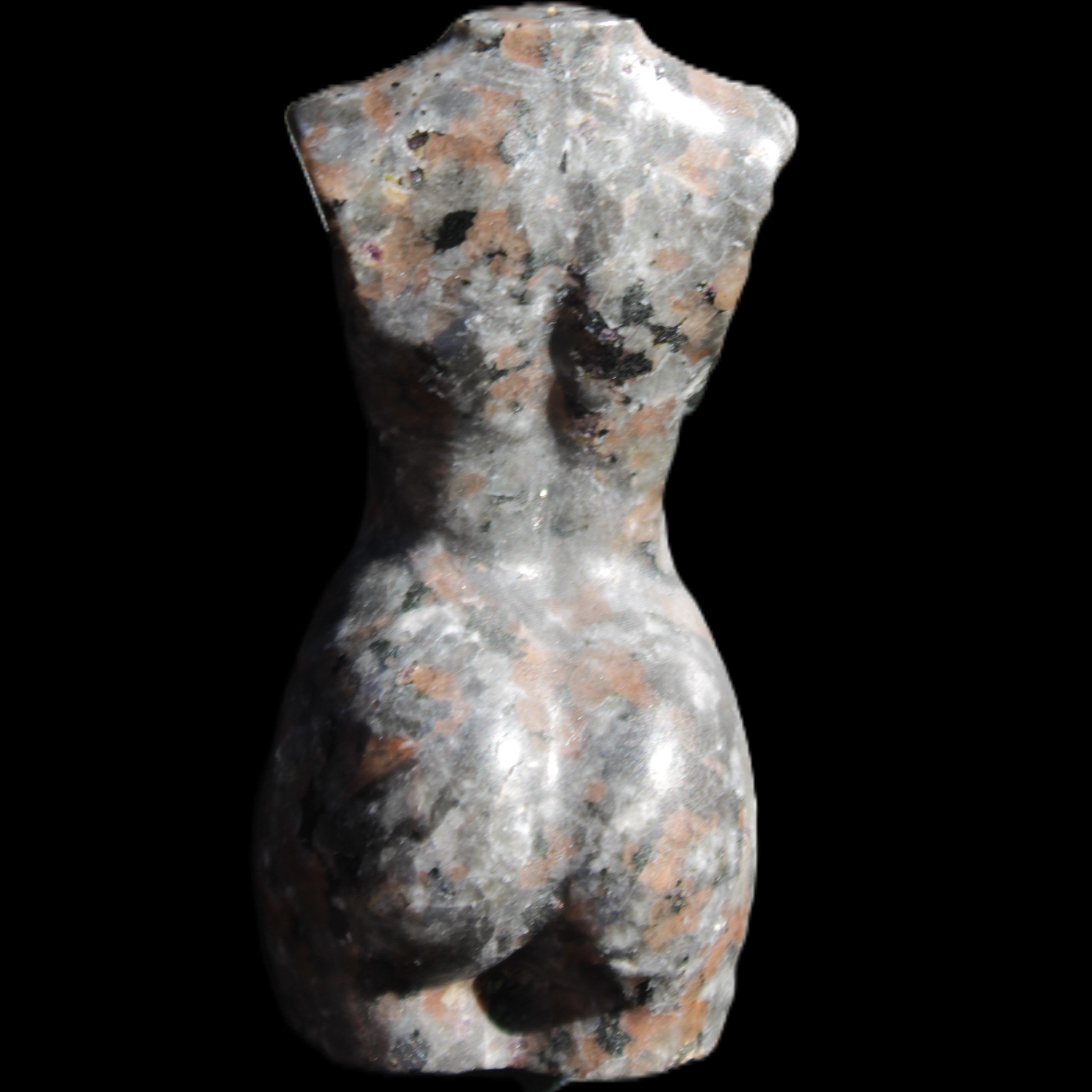 Yooperlite hand carved goddess 38*79mm 135g in sunlight - Rocks and Things Store