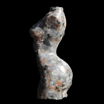 Yooperlite hand carved goddess 38*79mm 135g in sunlight - Rocks and Things Store