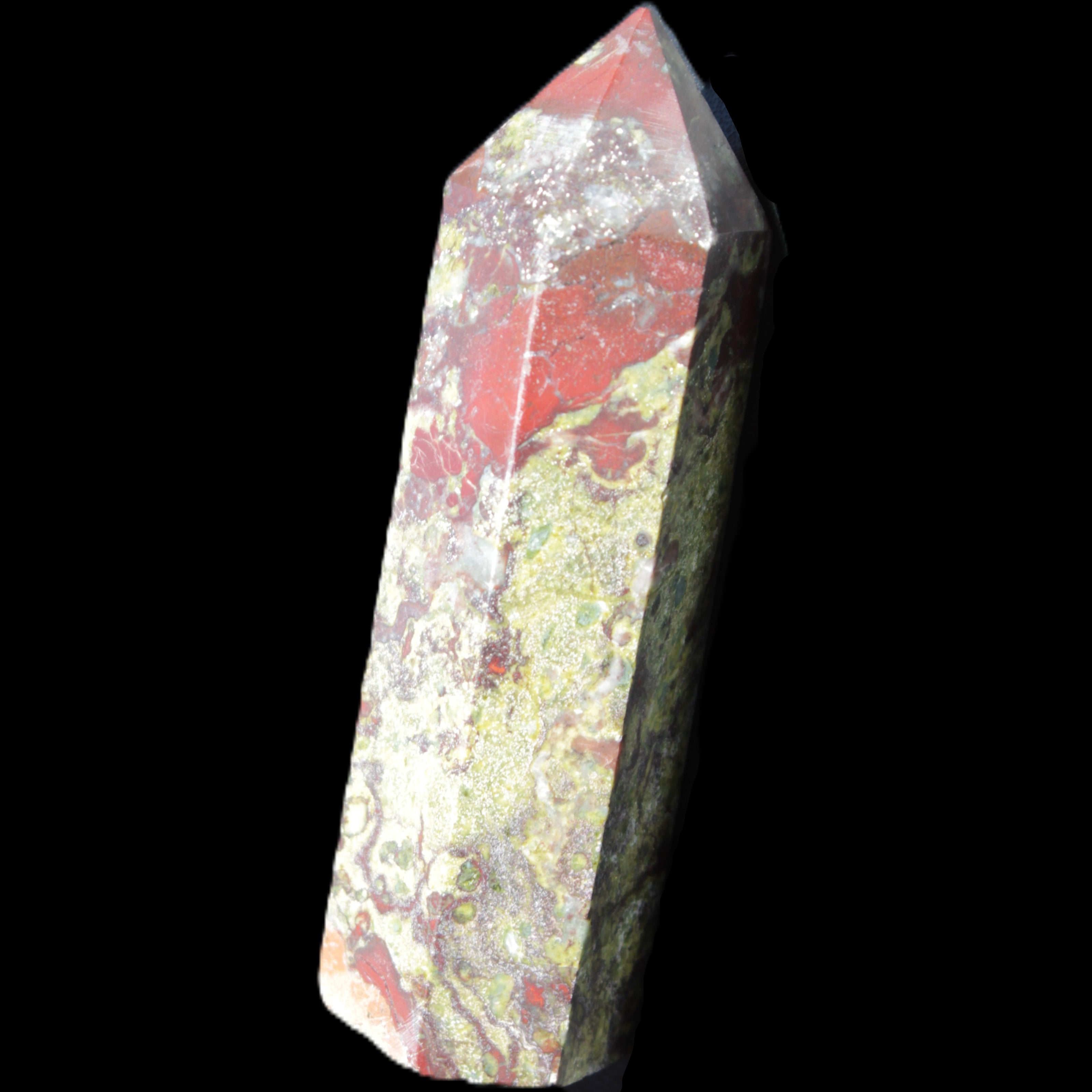 Dragons Blood Stone wand 73mm 70g in sunlight - Rocks and Things Store