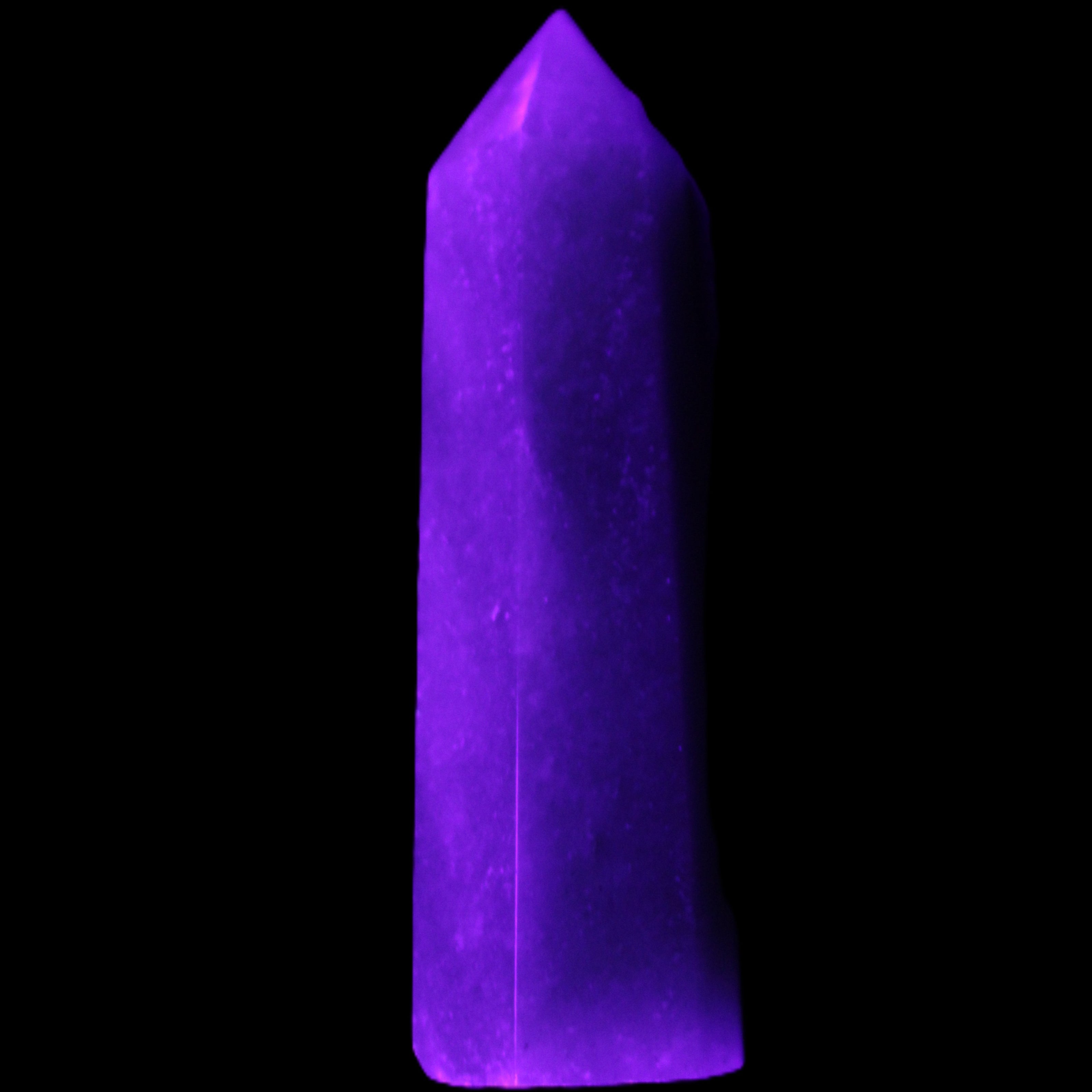 Green Aventurine wand 86mm 77g in UV light - Rocks and Things Store