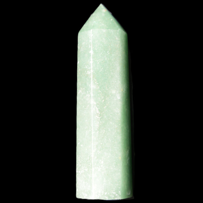 Green Aventurine wand 86mm 77g in sunlight - Rocks and Things Store