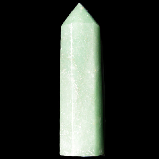 Green Aventurine wand 86mm 77g in sunlight - Rocks and Things Store