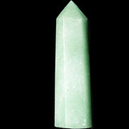 Green Aventurine wand 86mm 77g in sunlight - Rocks and Things Store