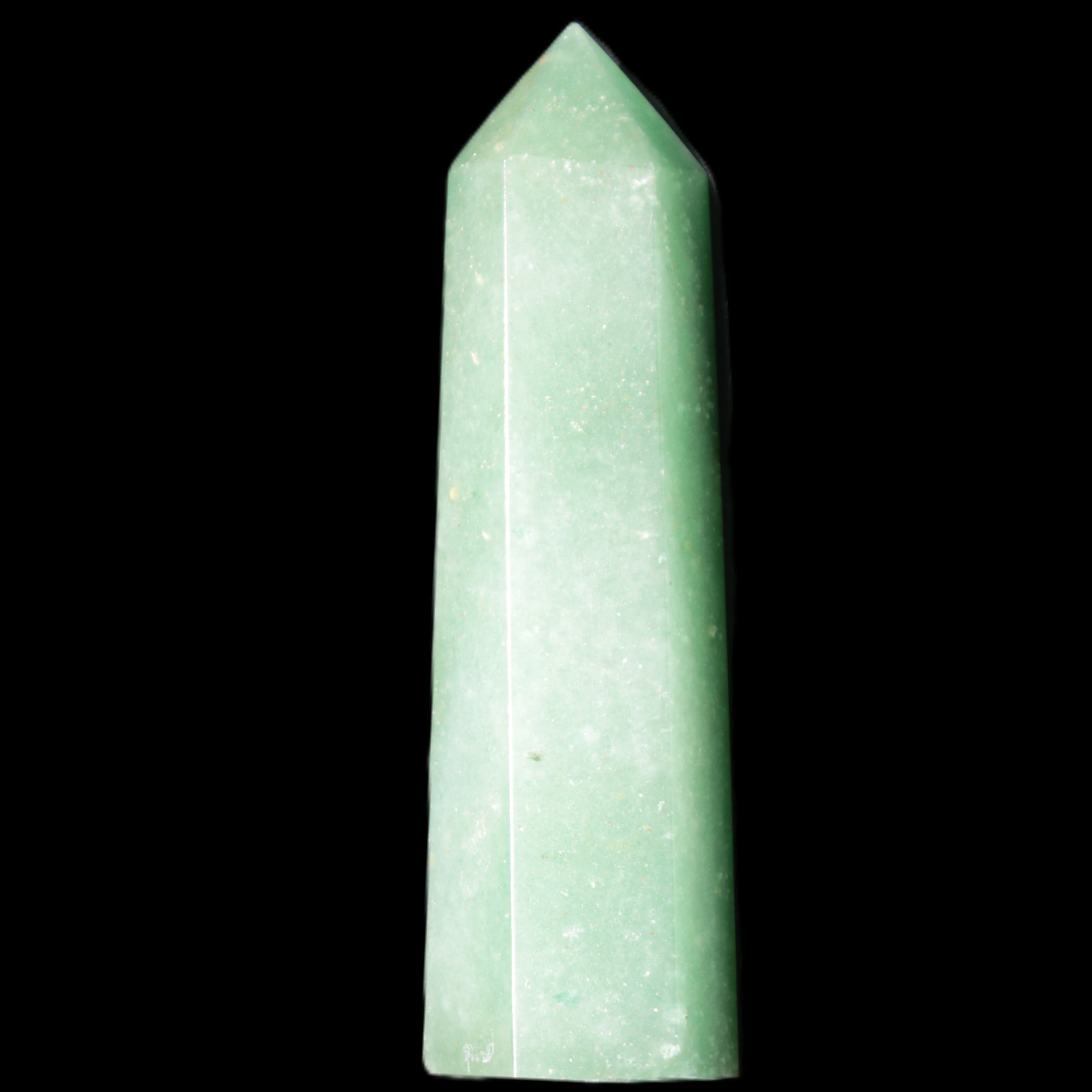 Green Aventurine wand 86mm 77g in sunlight - Rocks and Things Store