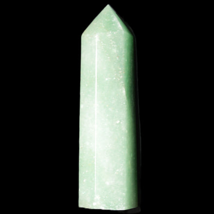 Green Aventurine wand 86mm 77g in sunlight - Rocks and Things Store