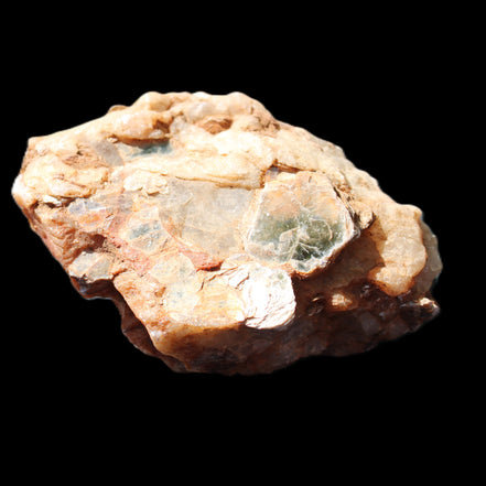 Muscovite in Feldspar matrix specimen 69*50*40mm 107g in sunlight - Rocks and Things Store