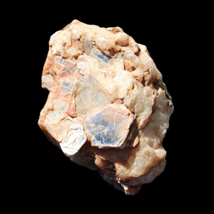 Muscovite in Feldspar matrix specimen 69*50*40mm 107g in sunlight - Rocks and Things Store