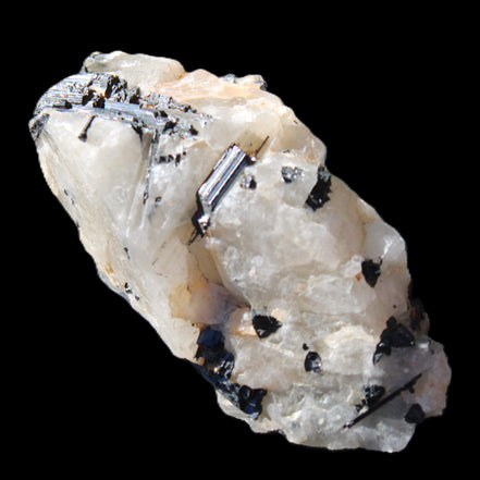 Black Tourmaline cluster in Quartz 65*41*37mm 107g in sunlight - Rocks and Things Store