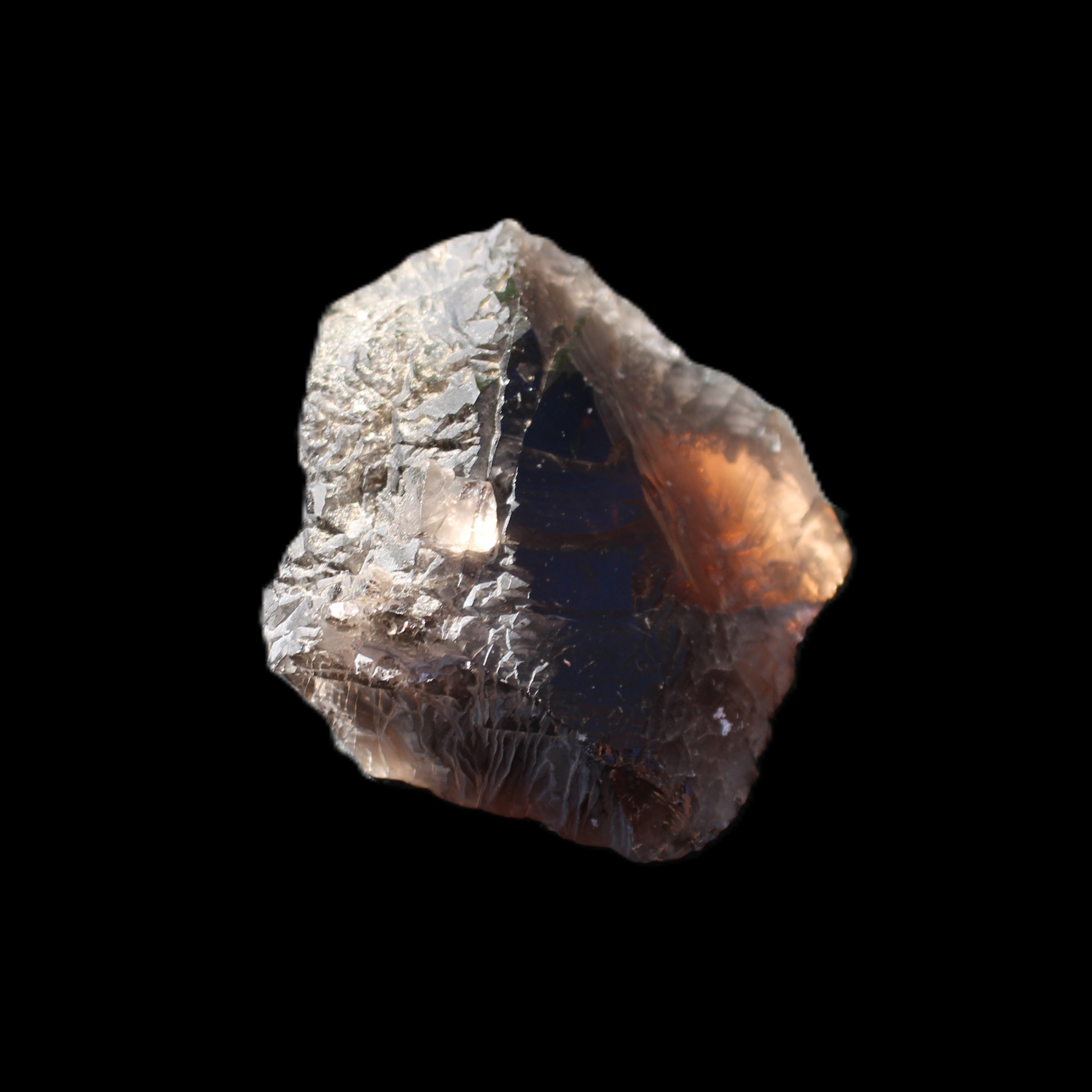 Large Etched Smoky Quartz crystal 74*60*40mm 275g in sunlight - Rocks and Things Store