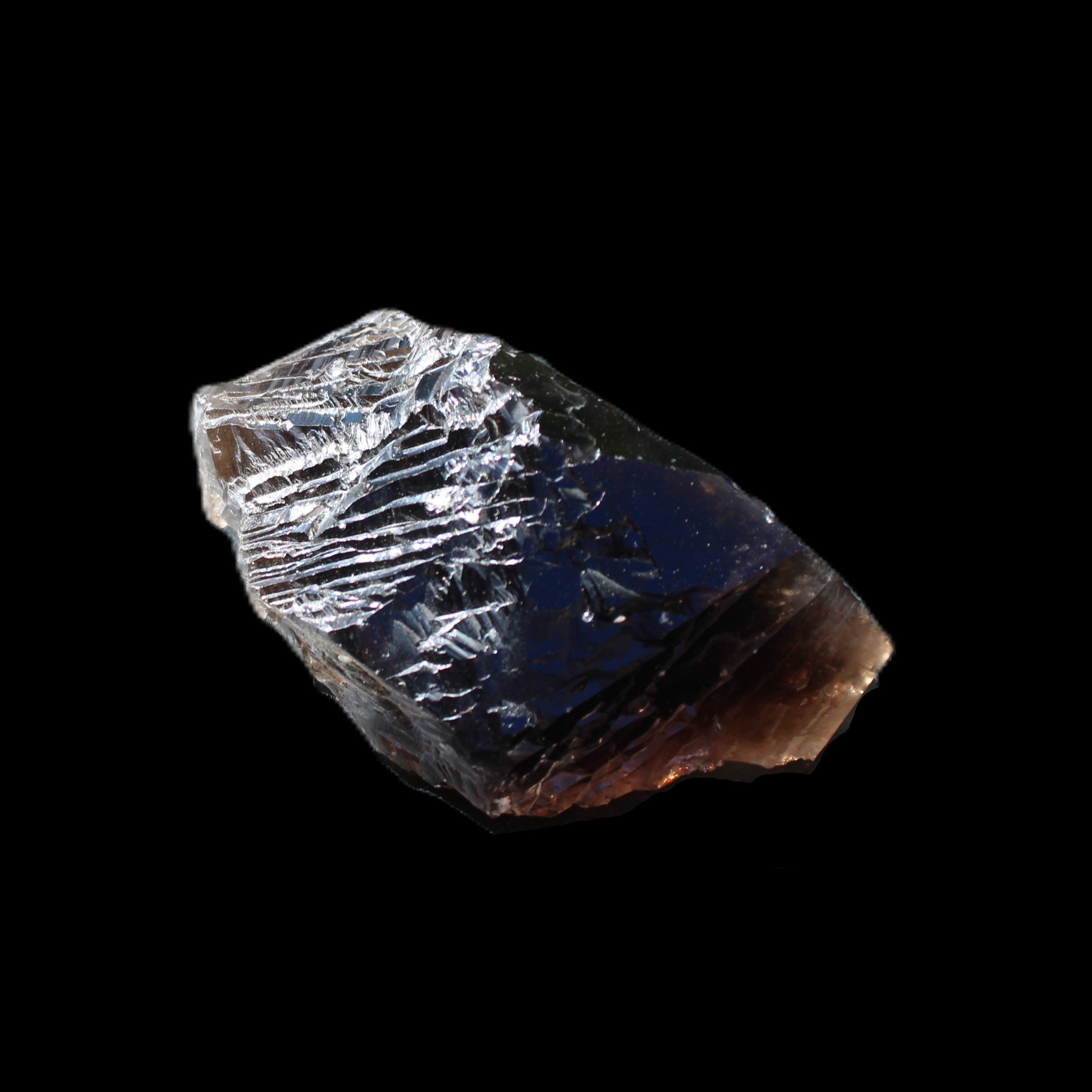 Large Etched Smoky Quartz crystal 74*60*40mm 275g in sunlight - Rocks and Things Store