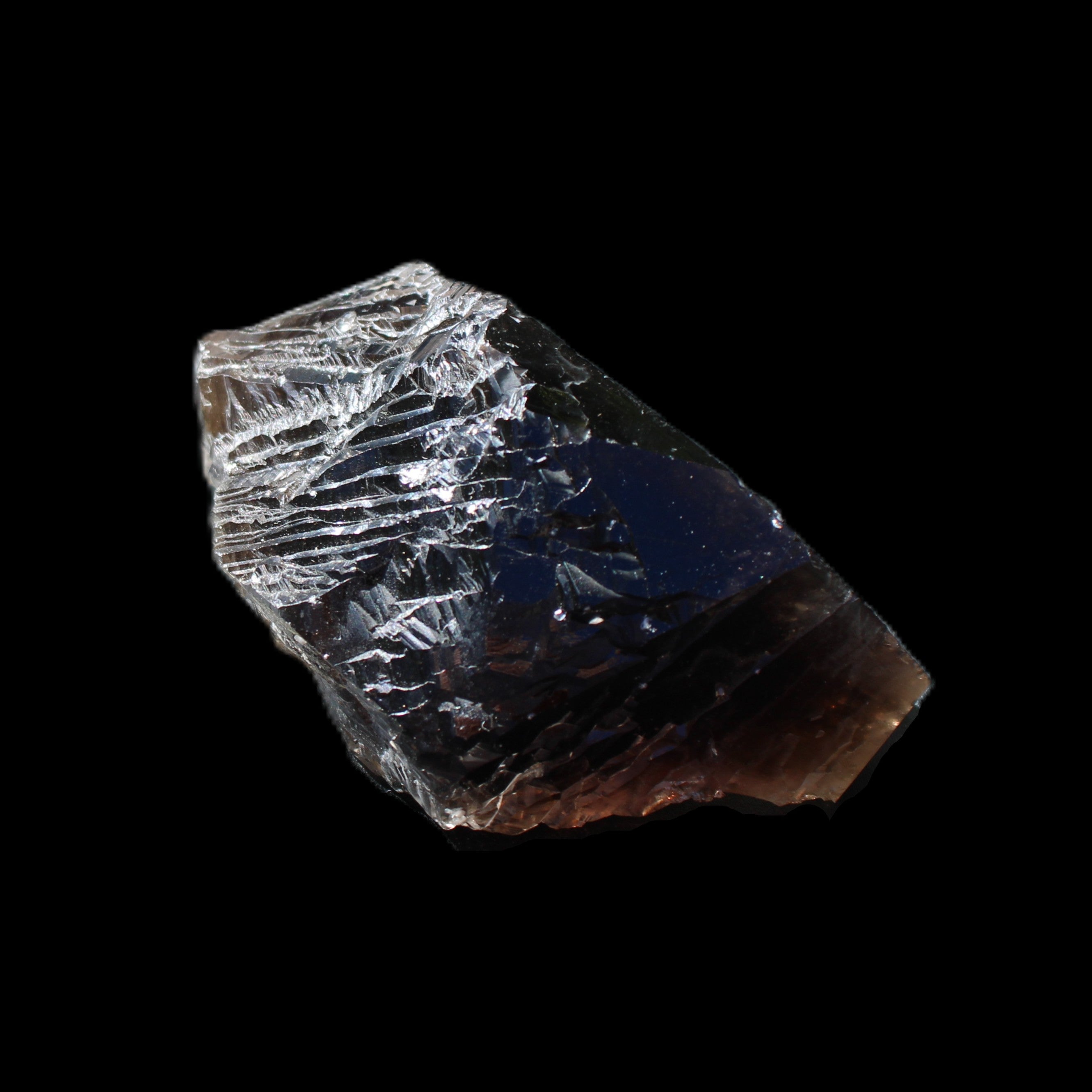 Large Etched Smoky Quartz crystal 74*60*40mm 275g in sunlight - Rocks and Things Store