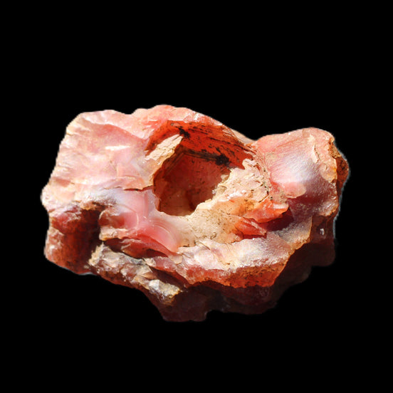 Carnelian Agate geode 57*37*25mm 64g in sunlight - Rocks and Things Store