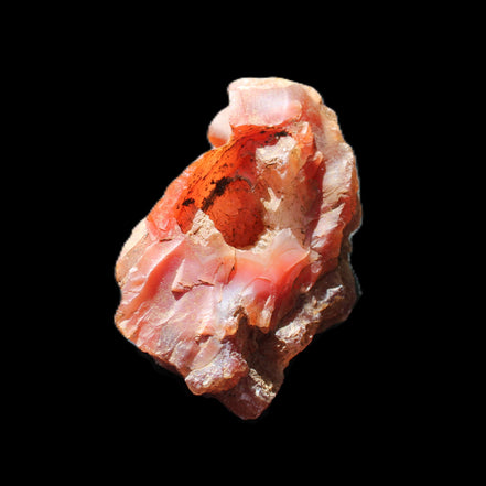 Carnelian Agate geode 57*37*25mm 64g in sunlight - Rocks and Things Store