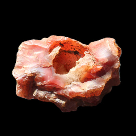 Carnelian Agate geode 57*37*25mm 64g in sunlight - Rocks and Things Store