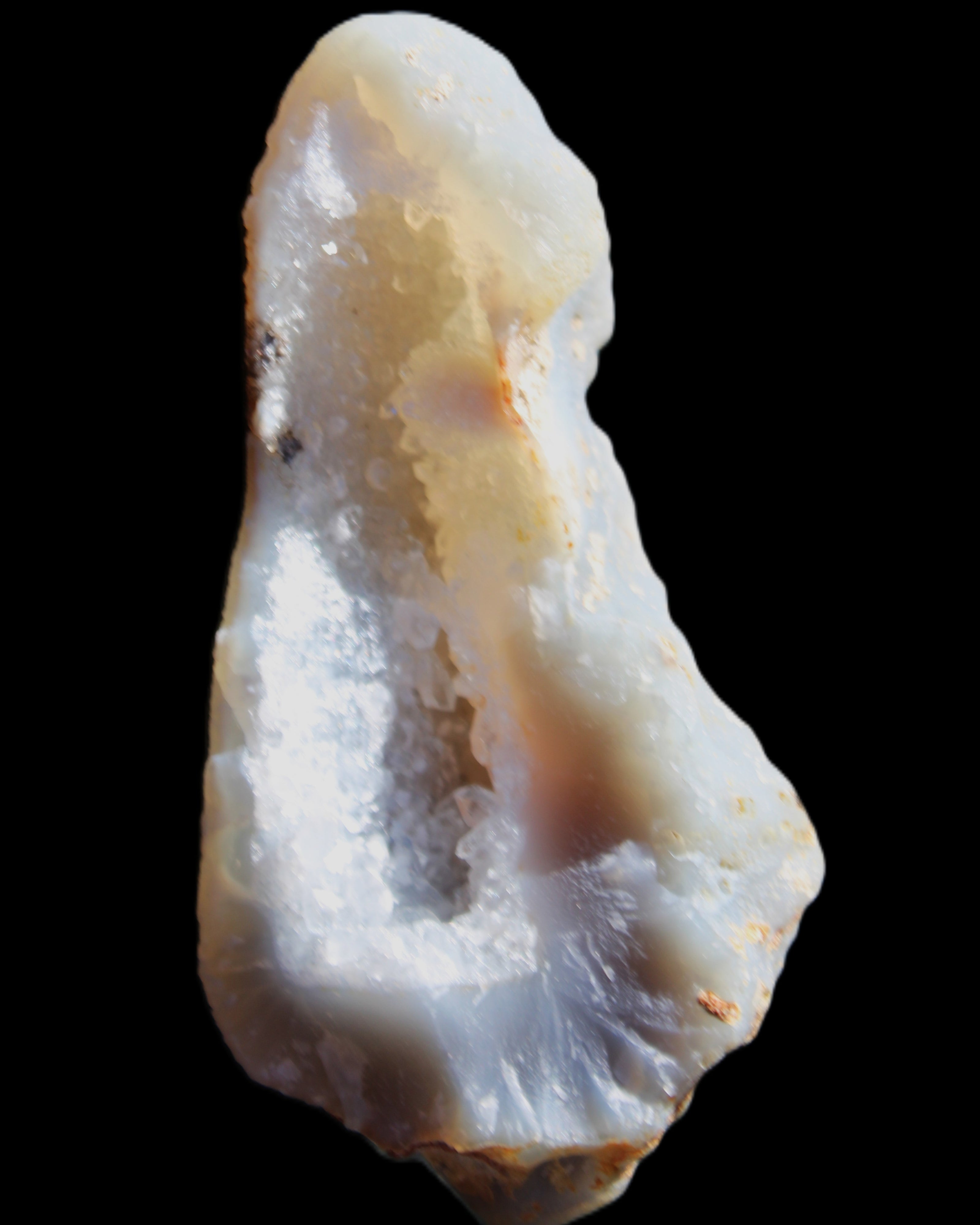 Blue Chalcedony 81*40*25mm geode 82g in sunlight - Rocks and Things Store