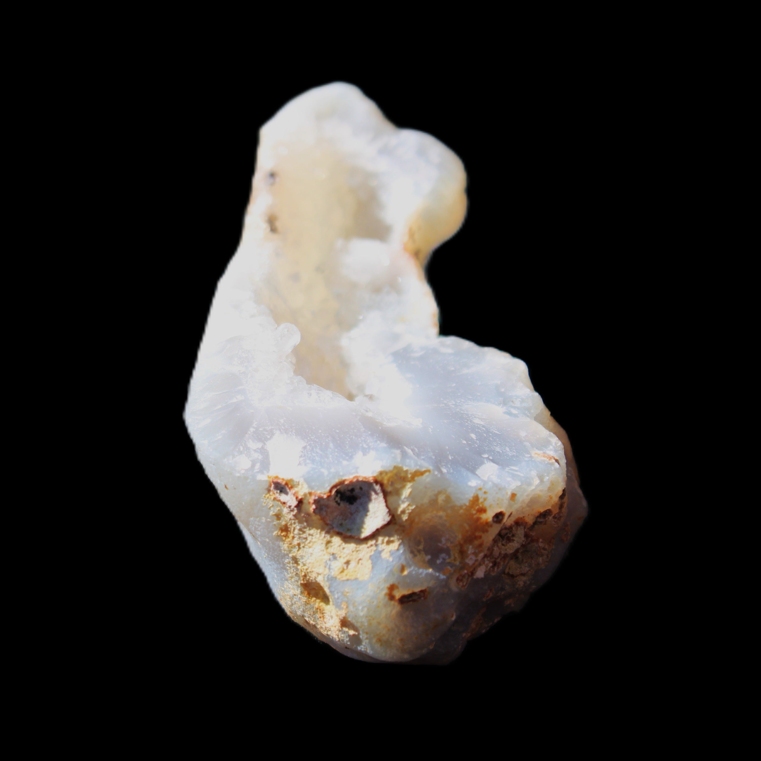 Blue Chalcedony 81*40*25mm geode 82g in sunlight - Rocks and Things Store