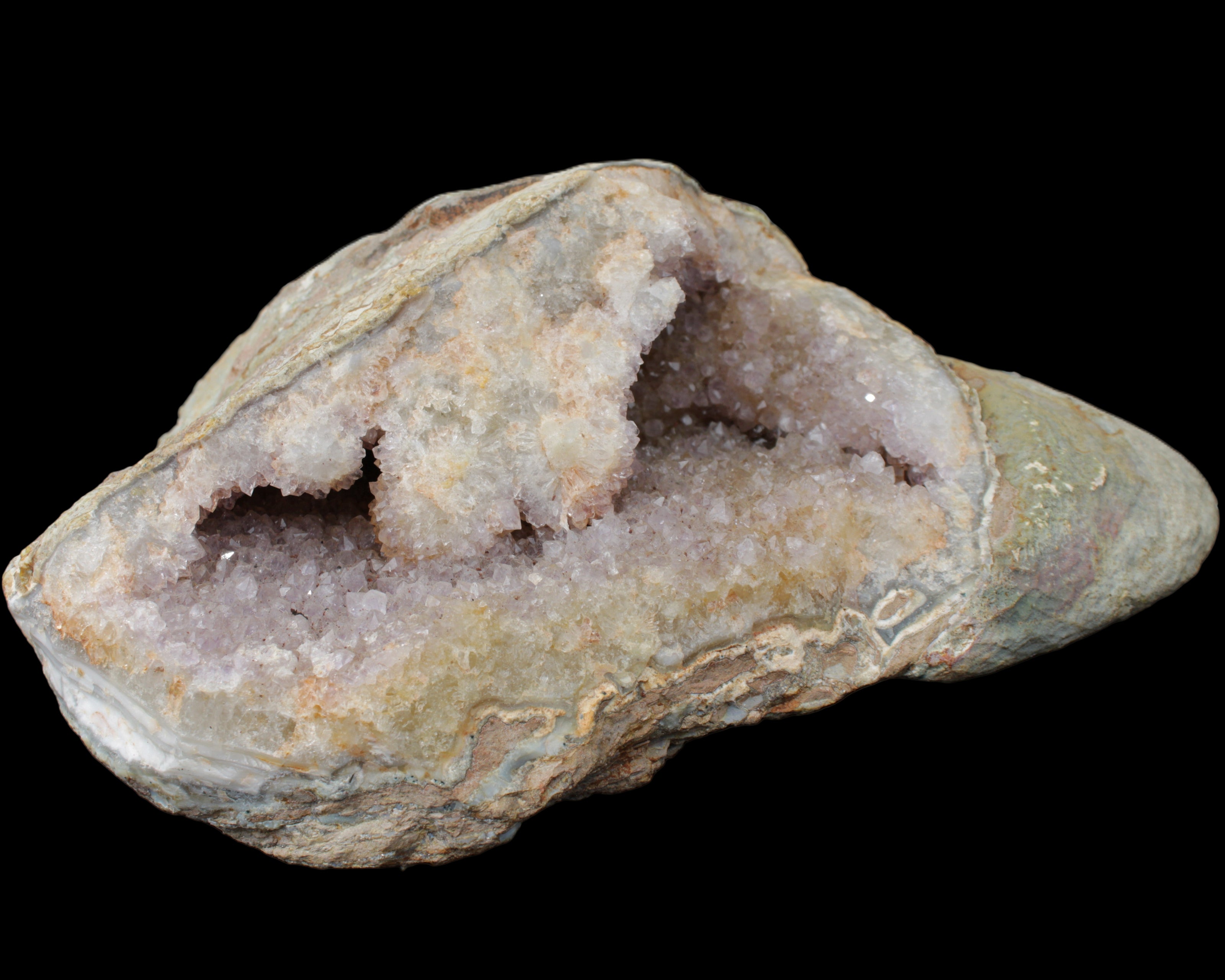 Pink and Violet Amethyst slipper geode 260*190*115mm 3500g in sunlight - Rocks and Things Store