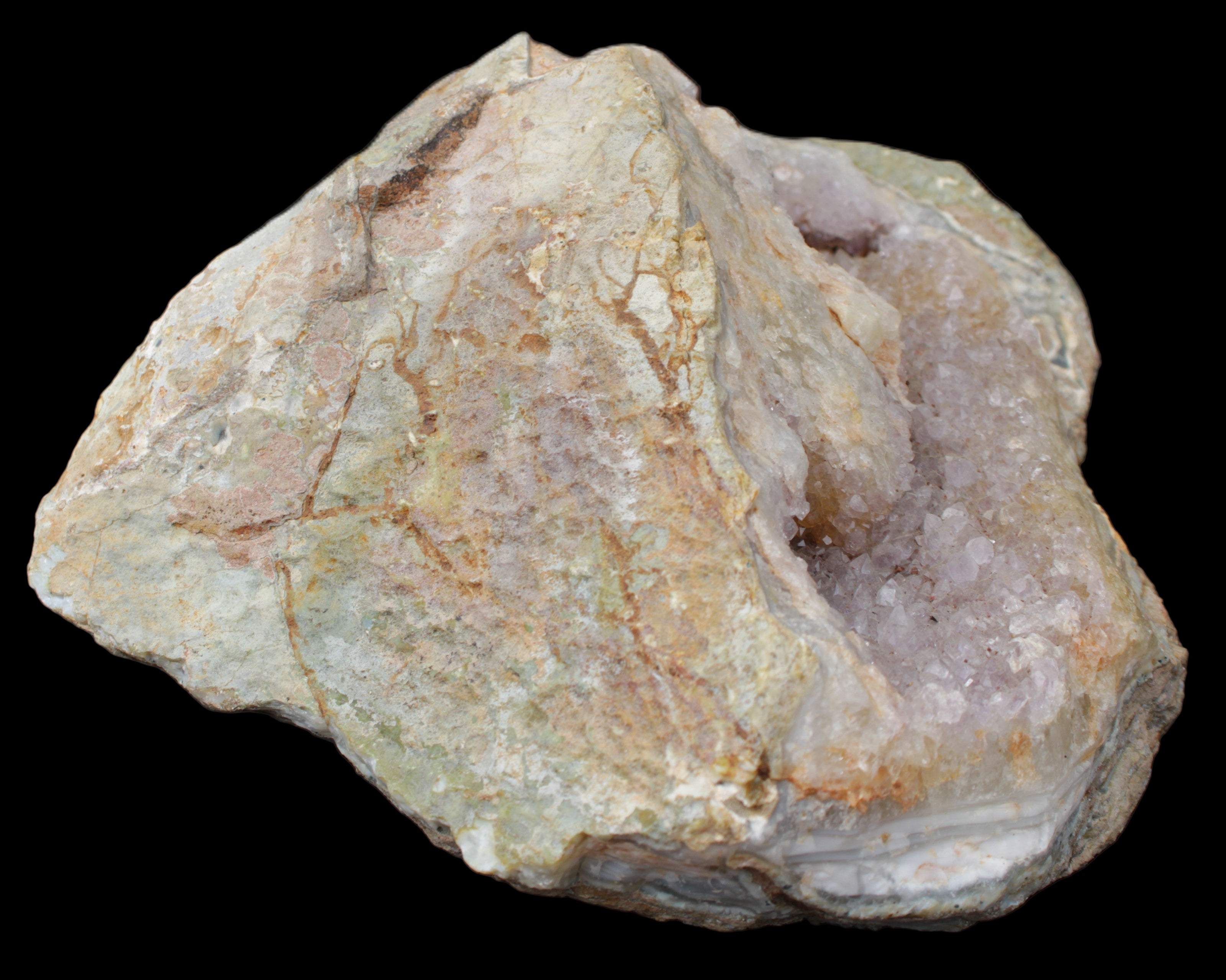 Pink and Violet Amethyst slipper geode 260*190*115mm 3500g in sunlight - Rocks and Things Store