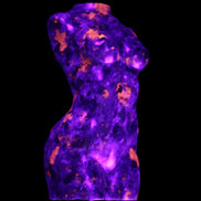 Yooperlite hand carved goddess 40*80mm 156g in UV light - Rocks and Things Store