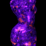Yooperlite hand carved goddess 40*80mm 156g in UV light - Rocks and Things Store