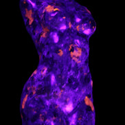 Yooperlite hand carved goddess 40*80mm 156g in UV light - Rocks and Things Store