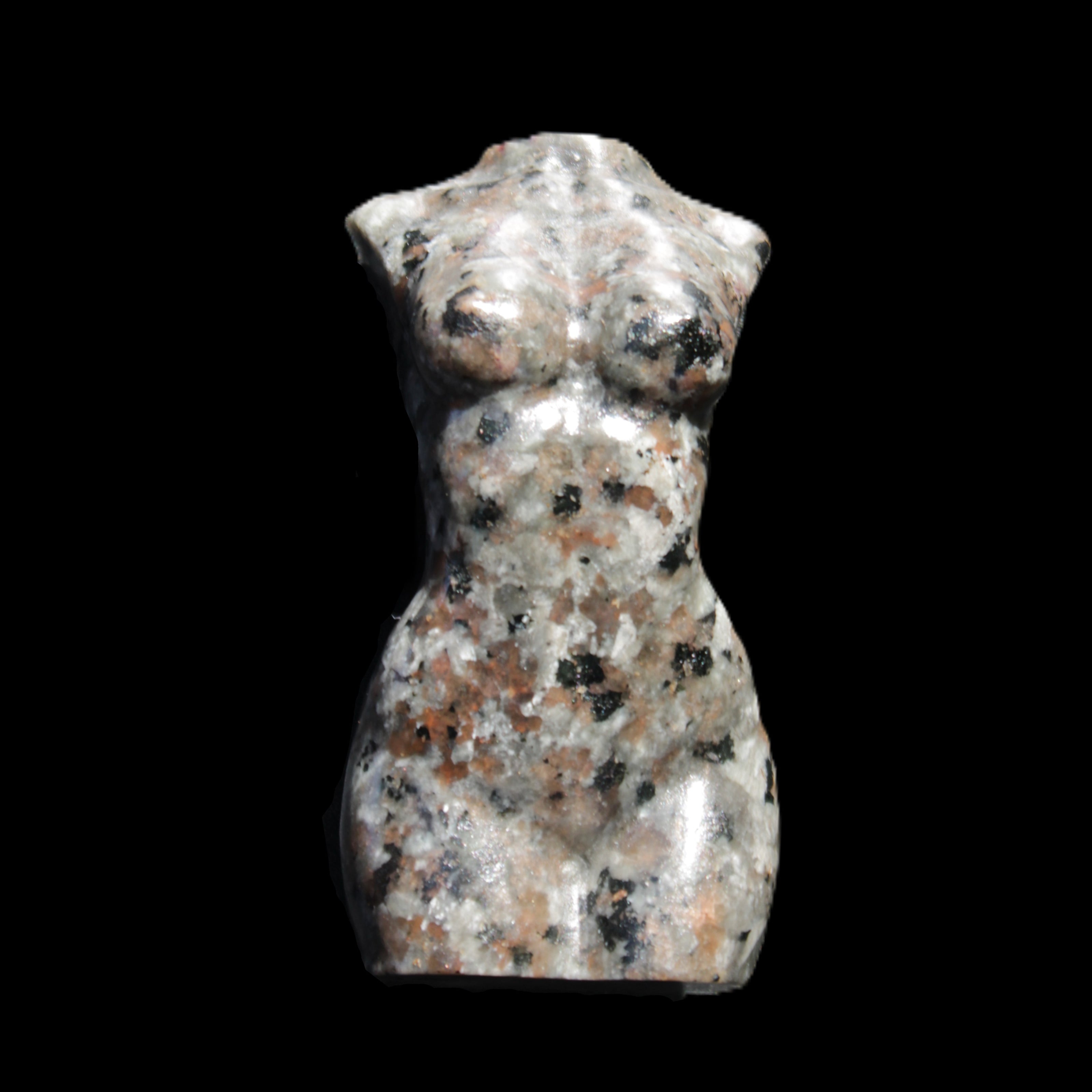 Yooperlite hand carved goddess 40*80mm 156g in sunlight - Rocks and Things Store