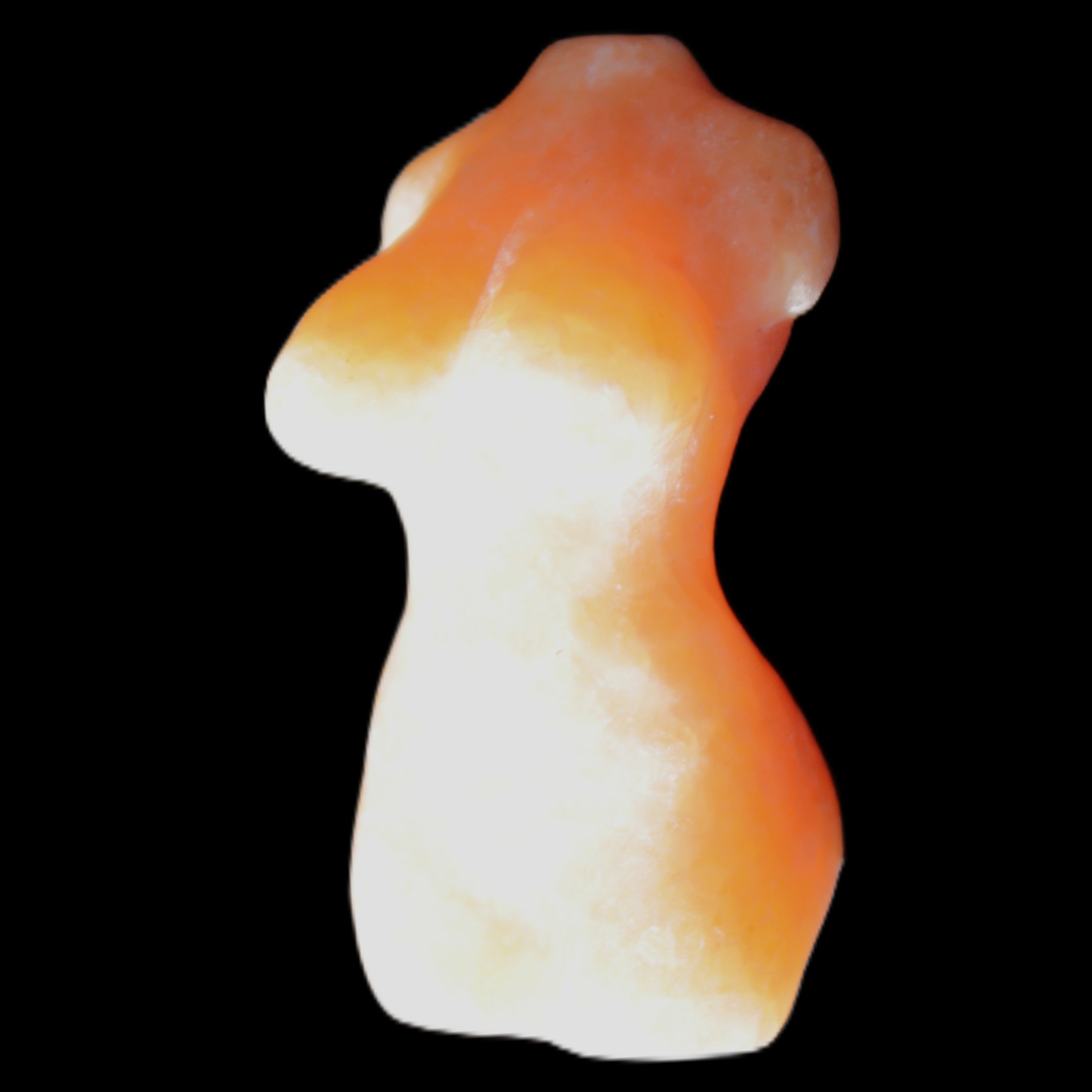 Orange Aventurine Hand-carved crystal goddess 42-47mm 20-30g in sunlight - Rocks and Things Store