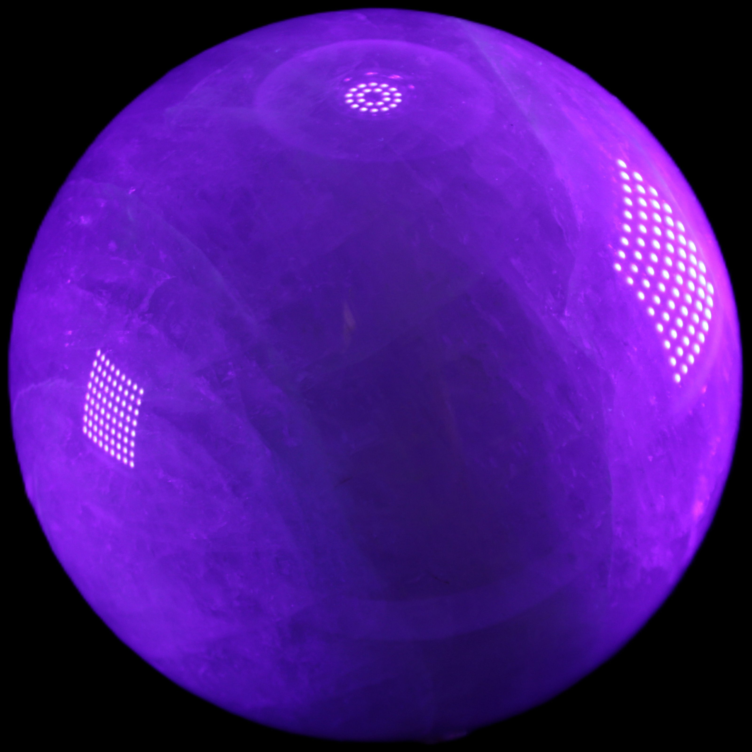 Large Pink Fluorite sphere 150mm 4760g in UV light - Rocks and Things Store