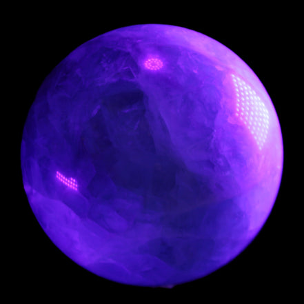 Rainbow Fluorite sphere 130mm 3740g in UV light - Rocks and Things Store