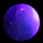 Rainbow Fluorite sphere 130mm 3740g in UV light - Rocks and Things Store