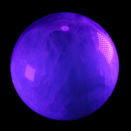 Rainbow Fluorite sphere 130mm 3740g in UV light - Rocks and Things Store