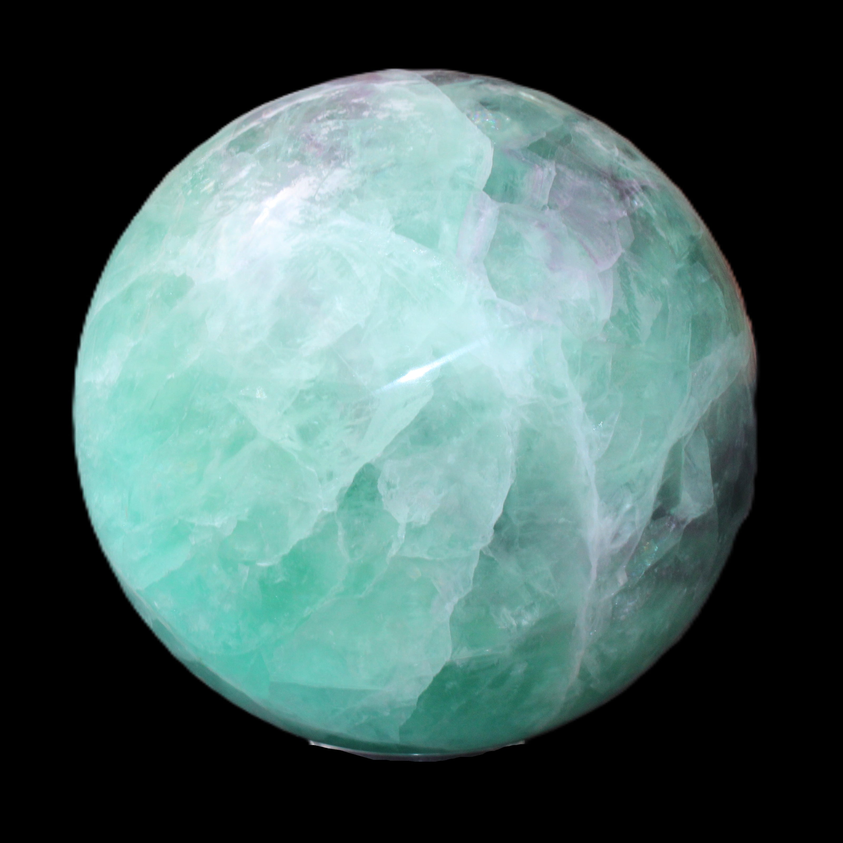 Rainbow Fluorite sphere 130mm 3740g in sunlight - Rocks and Things Store