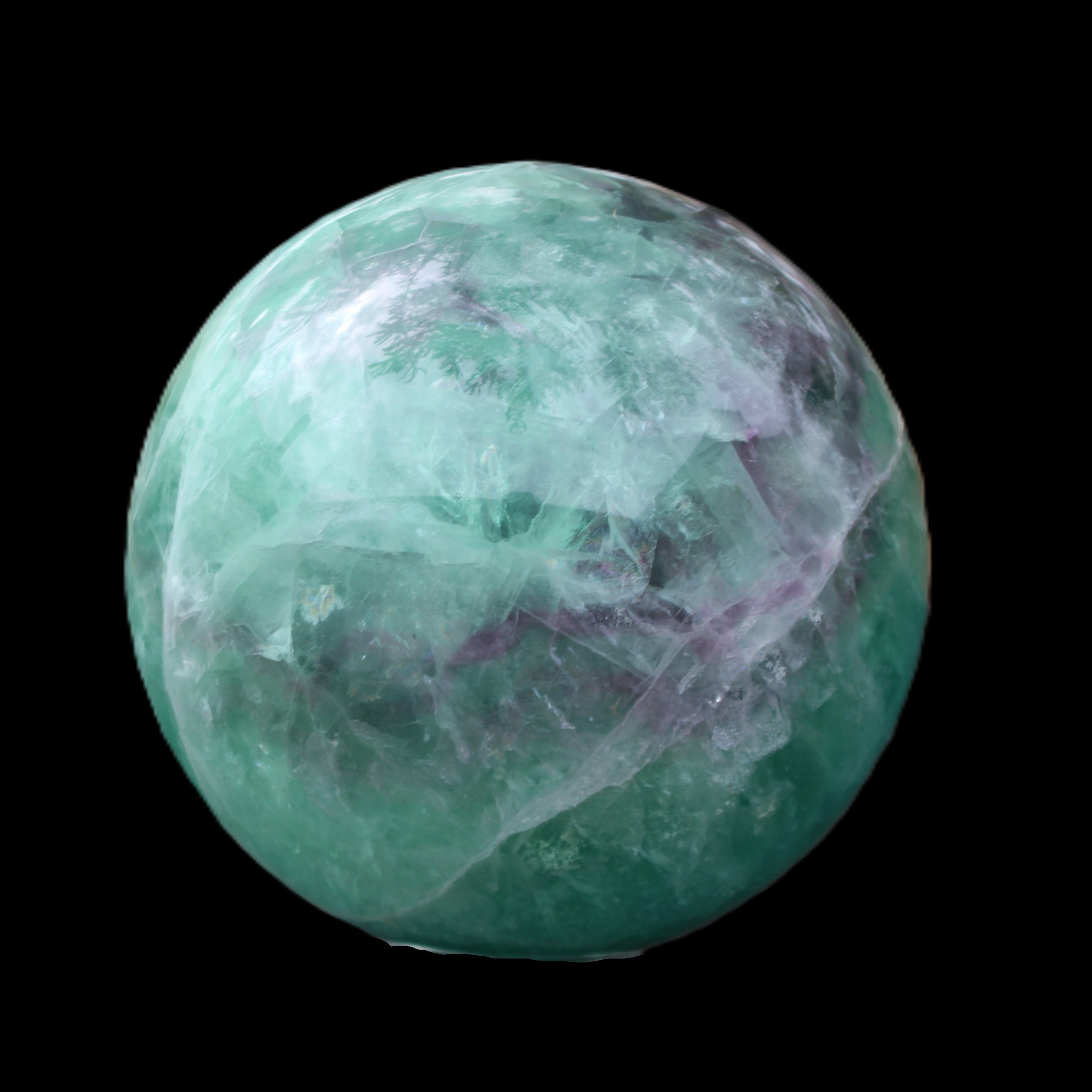 Rainbow Fluorite sphere 130mm 3740g in sunlight - Rocks and Things Store