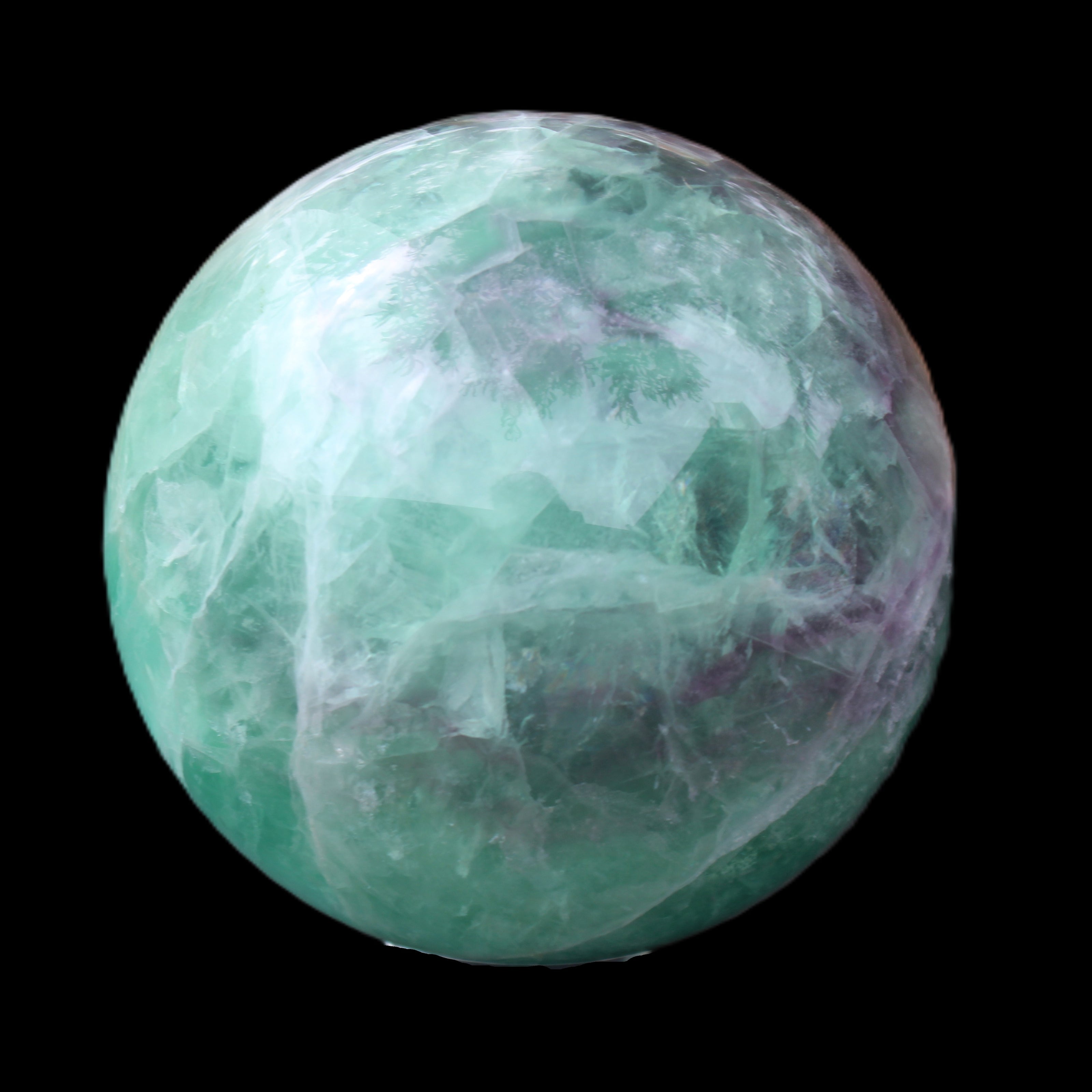 Rainbow Fluorite sphere 130mm 3740g in sunlight - Rocks and Things Store