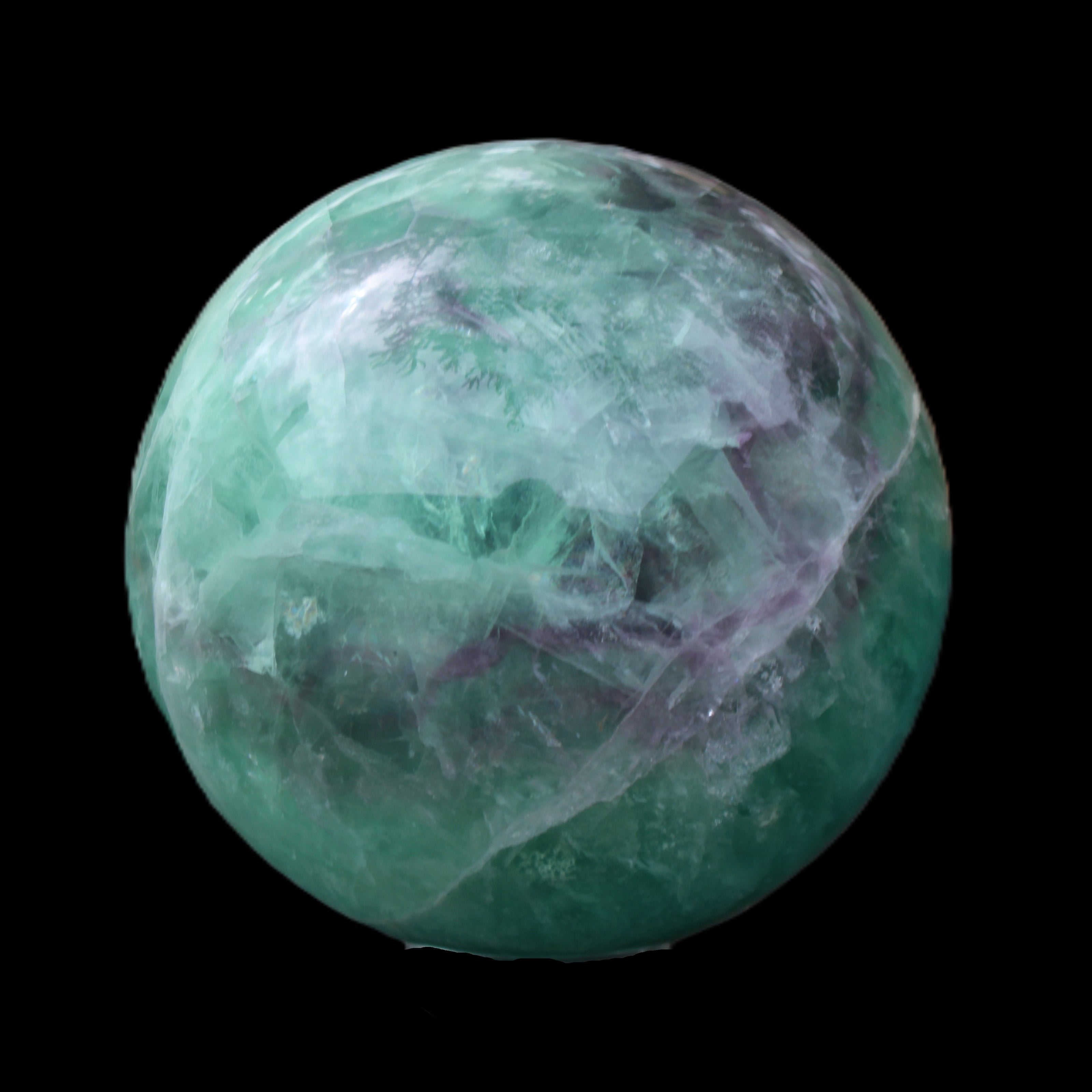 Rainbow Fluorite sphere 130mm 3740g in sunlight - Rocks and Things Store