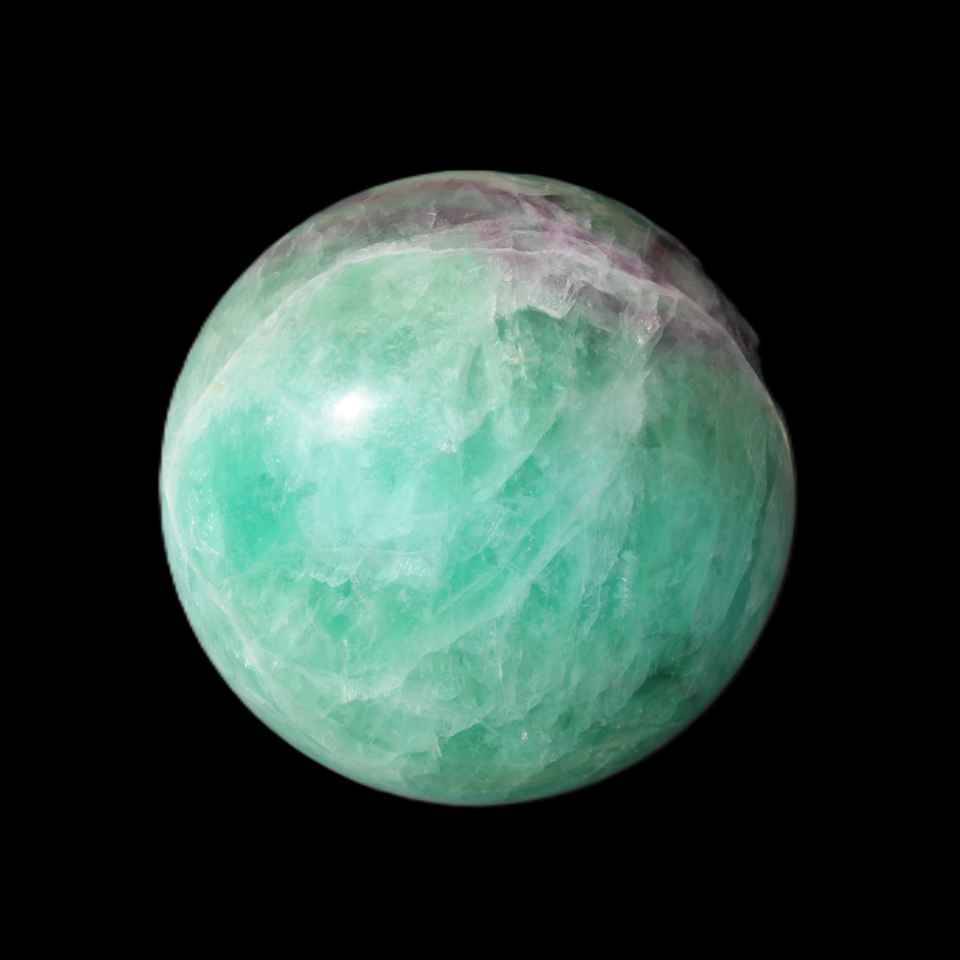 Rainbow Fluorite sphere 130mm 3740g in sunlight - Rocks and Things Store