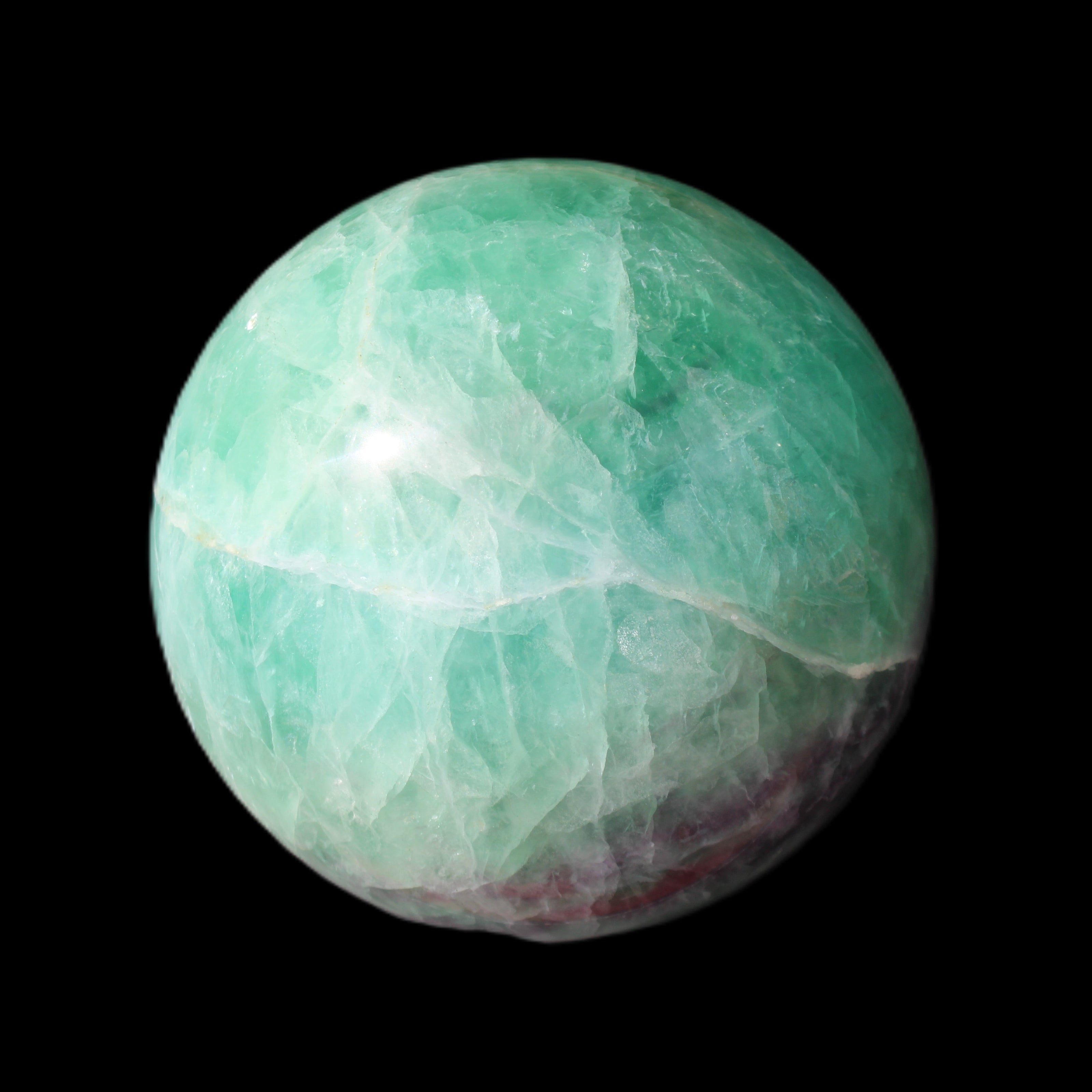 Rainbow Fluorite sphere 130mm 3740g in sunlight - Rocks and Things Store