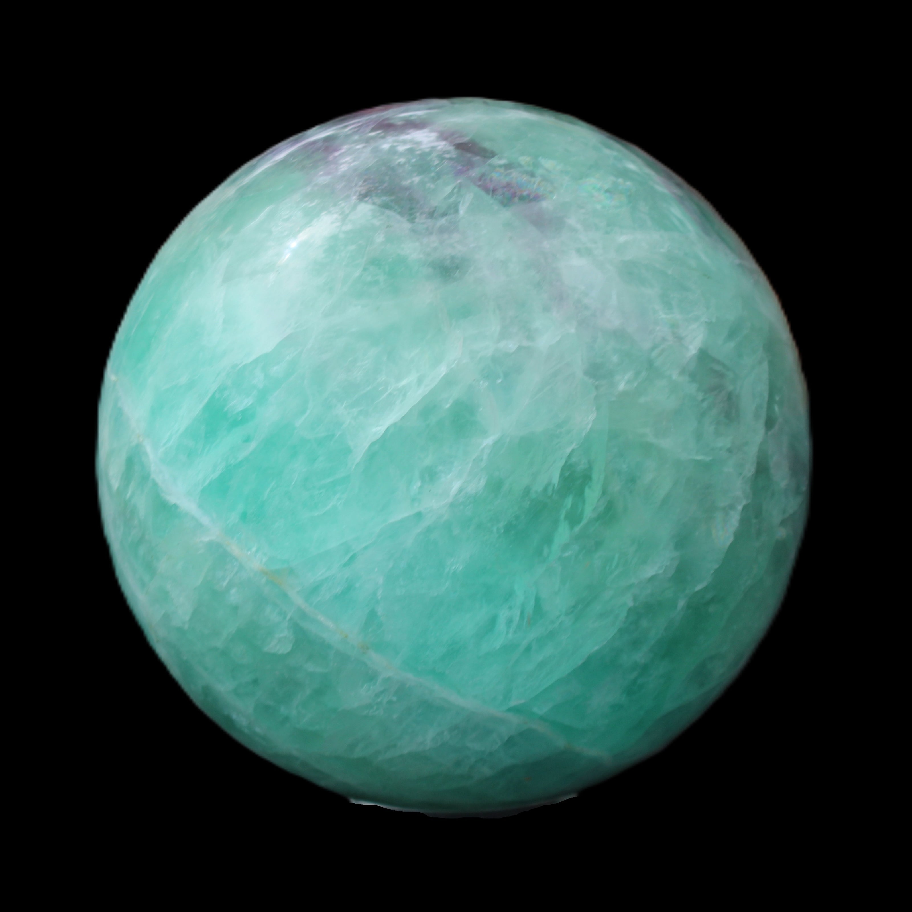 Rainbow Fluorite sphere 130mm 3740g in sunlight - Rocks and Things Store