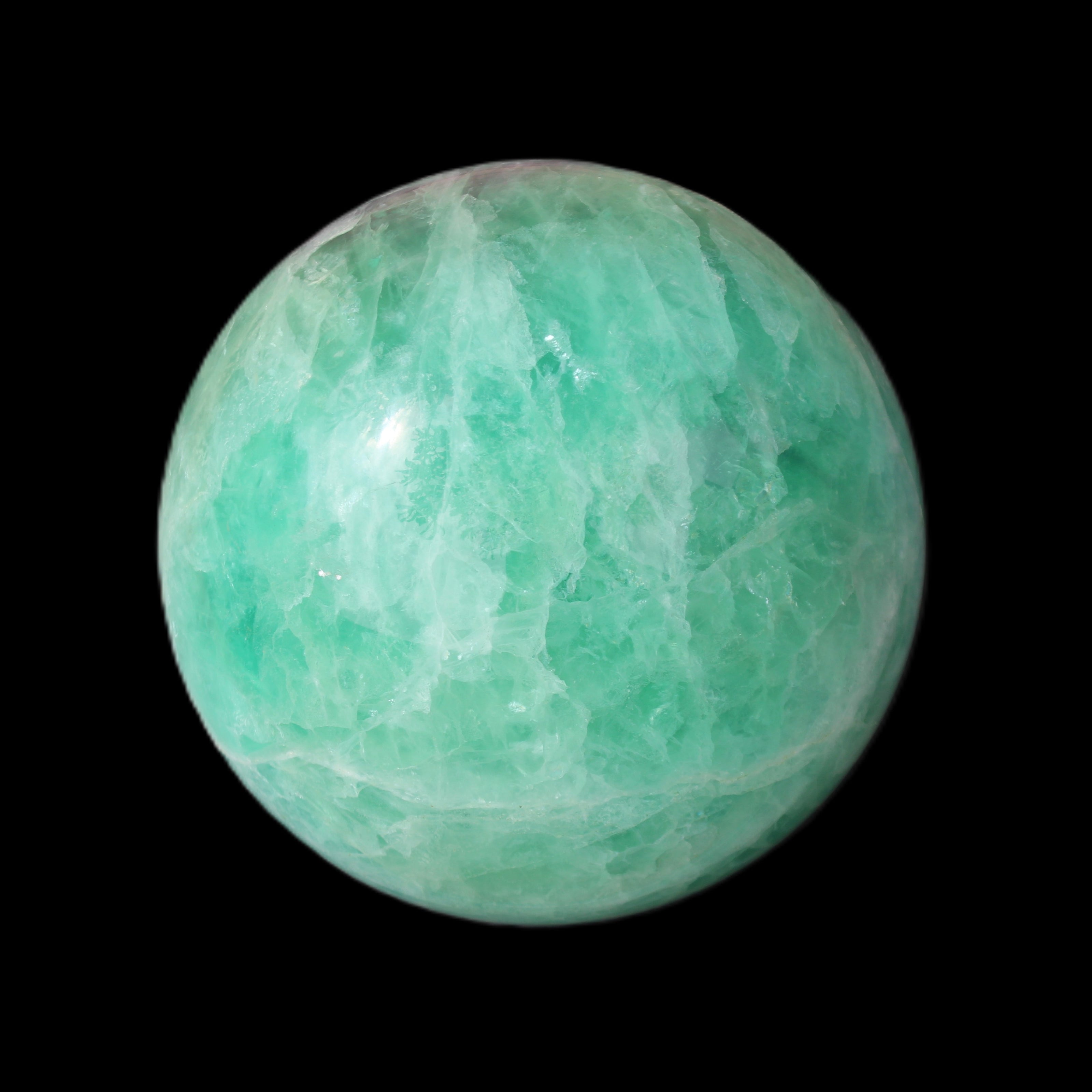 Rainbow Fluorite sphere 130mm 3740g in sunlight - Rocks and Things Store