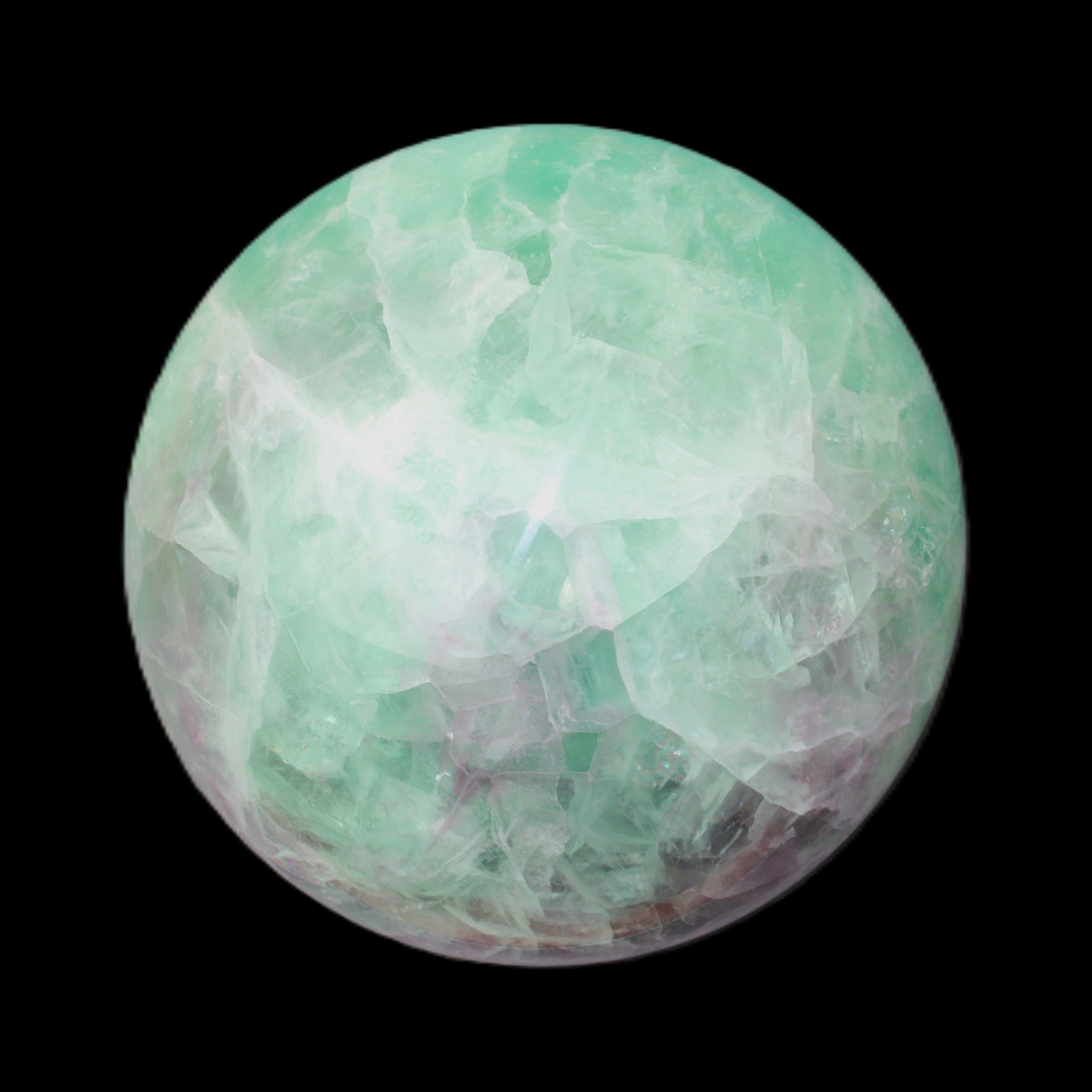 Rainbow Fluorite sphere 130mm 3740g in sunlight - Rocks and Things Store